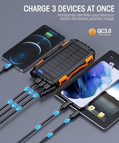 Miniatura 3 de Power-Bank-Solar-Charger - Cargador portátil de 42800 mAh, banco de energía solar, batería externa 5V3.1A Qc 3.0 cargador rápido linterna súper