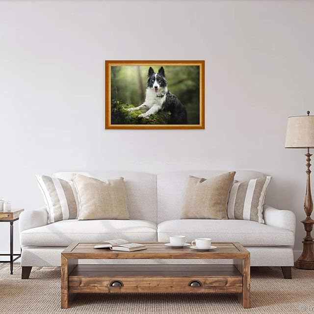 Foto 5 de 7 de Rompecabezas de 1000 Piezas de Border Collie, Grandes, Blancos, Negros, Perros, Bosque, Rompecabezas de Madera