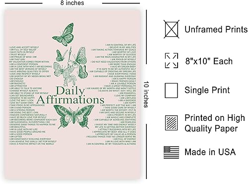 Miniatura 2 de Poster Master Póster de afirmaciones diarias Impresión motivacional Arte de mariposa Arte de citas positivas Regalo para hombres y mujeres