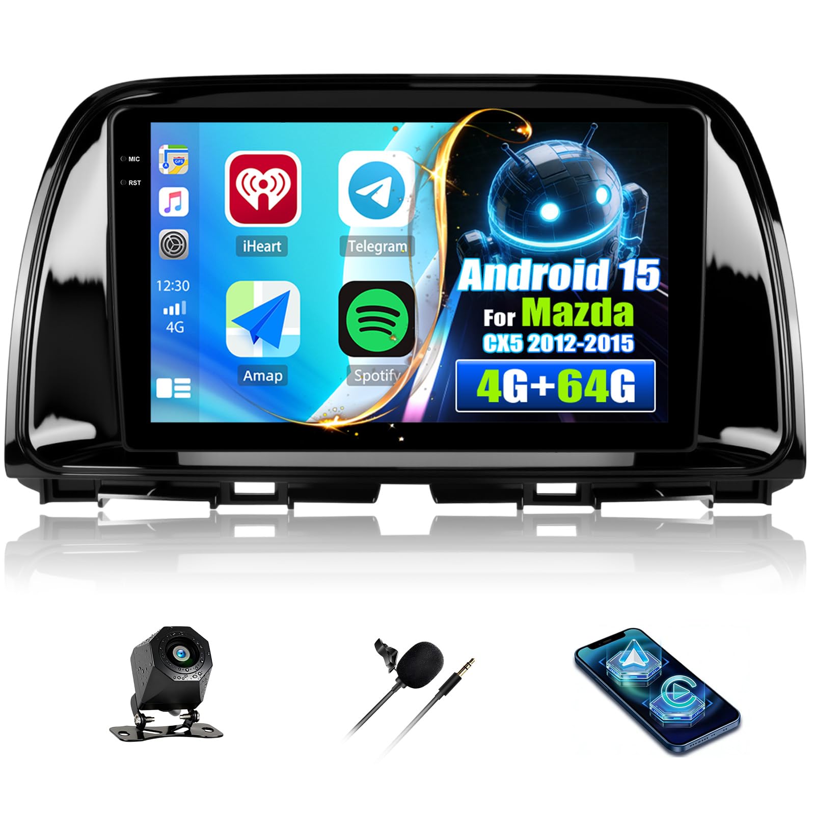 Amazon.com: [4G+64G] Android 15 Car Radio for Mazda CX5 2012 2013
