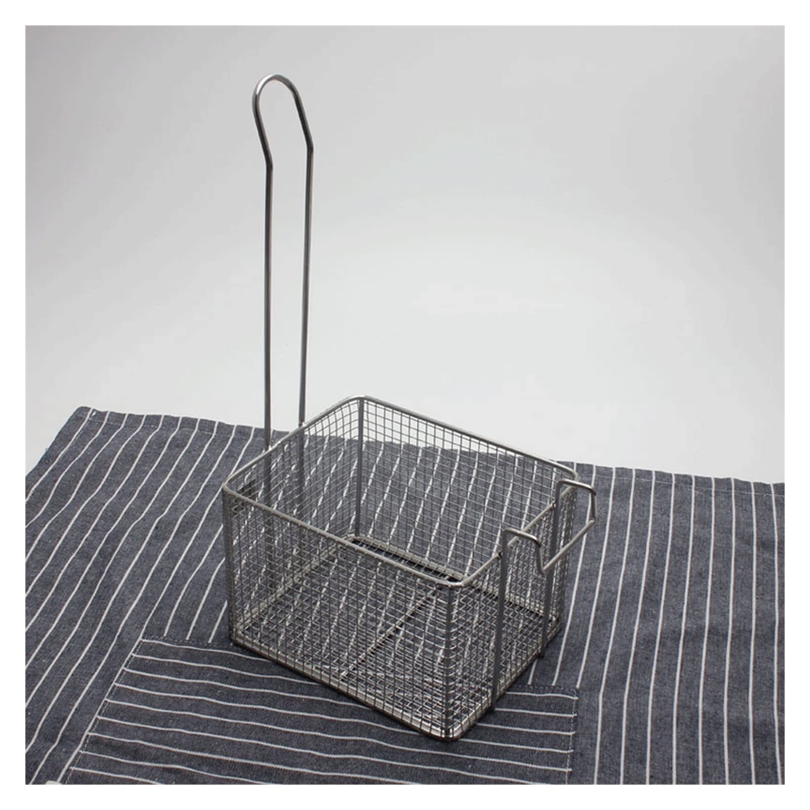 Cestas para freír Coladores de alimentos Mango vertical de acero inoxidable Rejilla para papas fritas pequeñas Cesta para freír Colador Filtro Rejilla para freír para restaurante Cocina Hotel Cesta