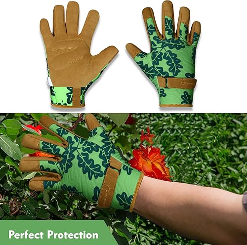 Miniatura 2 de WESTWOOD FOX Guantes de jardinería para mujer, guantes de seguridad, guantes de utilidad para jardín, repelentes al agua, guantes de trabajo de