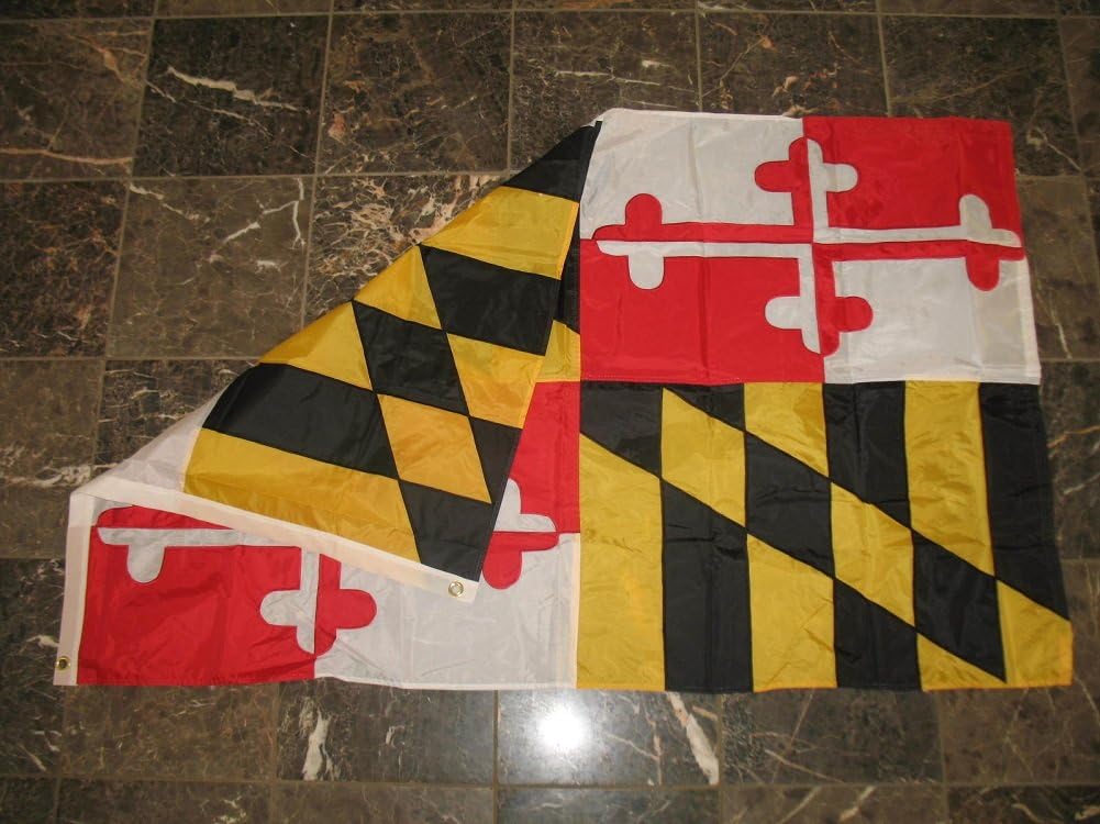 AES 3x5 Maryland MD State Embroidered Sewn 210D Nylon Flag 3'x5' Banner with Grommets