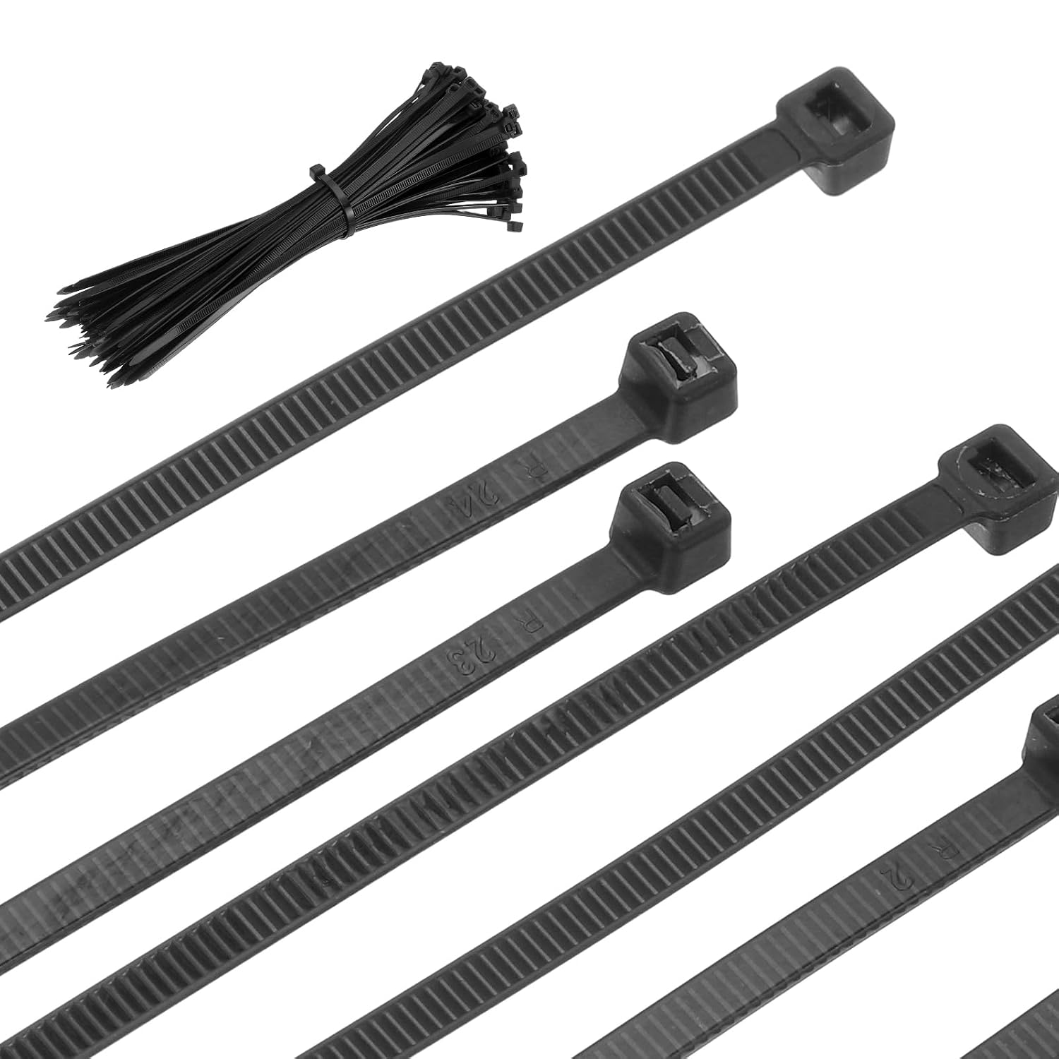 PATIKIL Cable Zip Ties 10 Inch, 100 Pcs Self-Locking Nylon Wire Tie Wraps Heavy Duty Cord Management with 50 lbs Tensile Strength for Indoor and Outdoor, Black (0.2" W)
