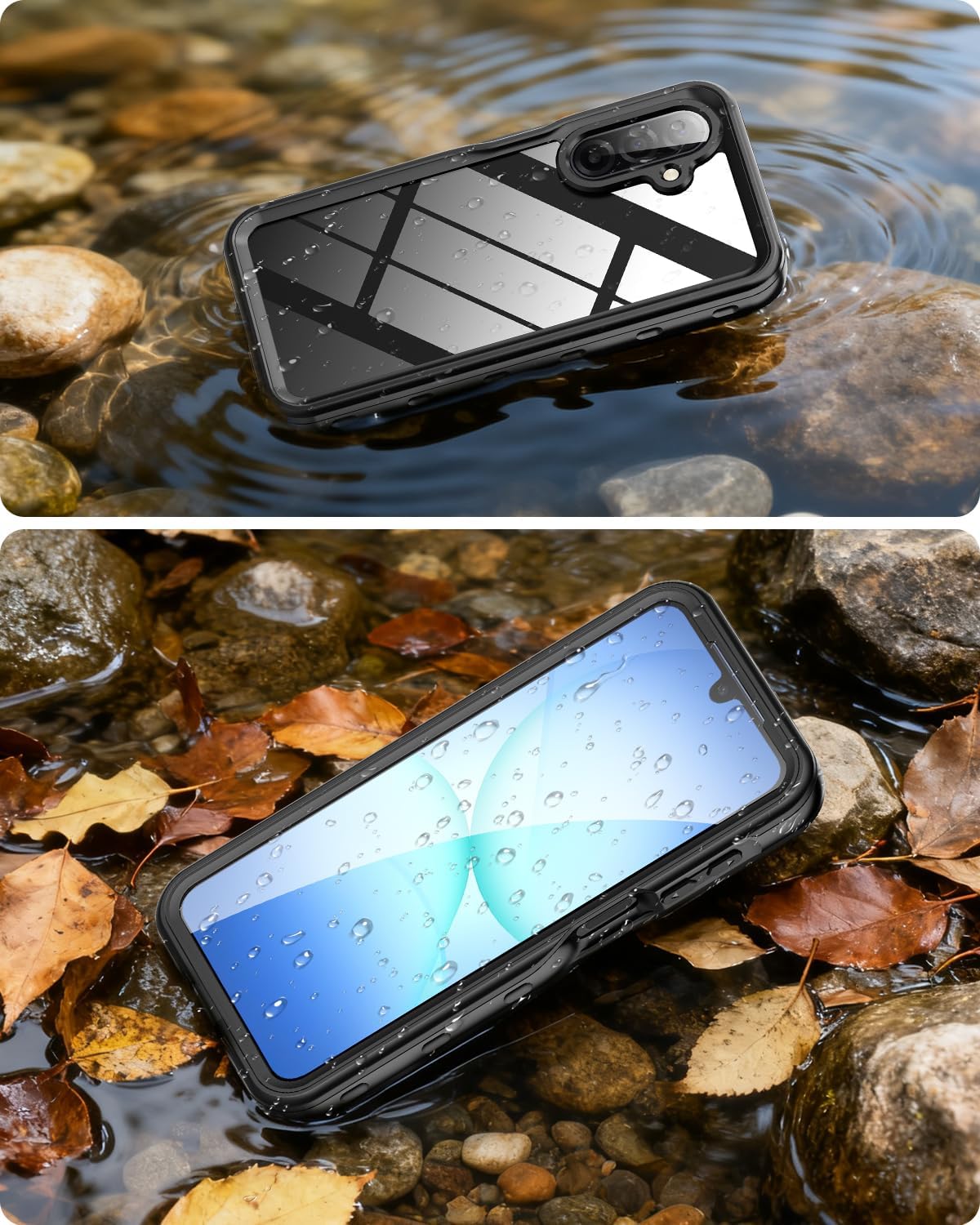 Miimall for Samsung Galaxy A17 5g Case Waterproof, [IP68 Underwater][Bulit-in Screen Protector] Military Grade Full Body Shockproof Dustproof Snowproof Non Slip Rugged Phone Case for Galaxy A17 Black