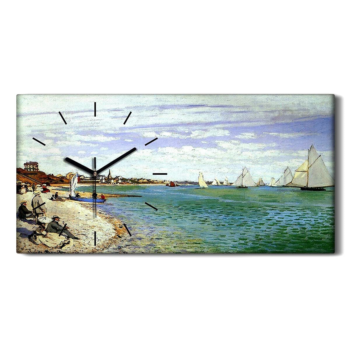 Horloge sur Toile Regatta pour Décoration de Salon et Chambre d'Art Moderne Silencieux