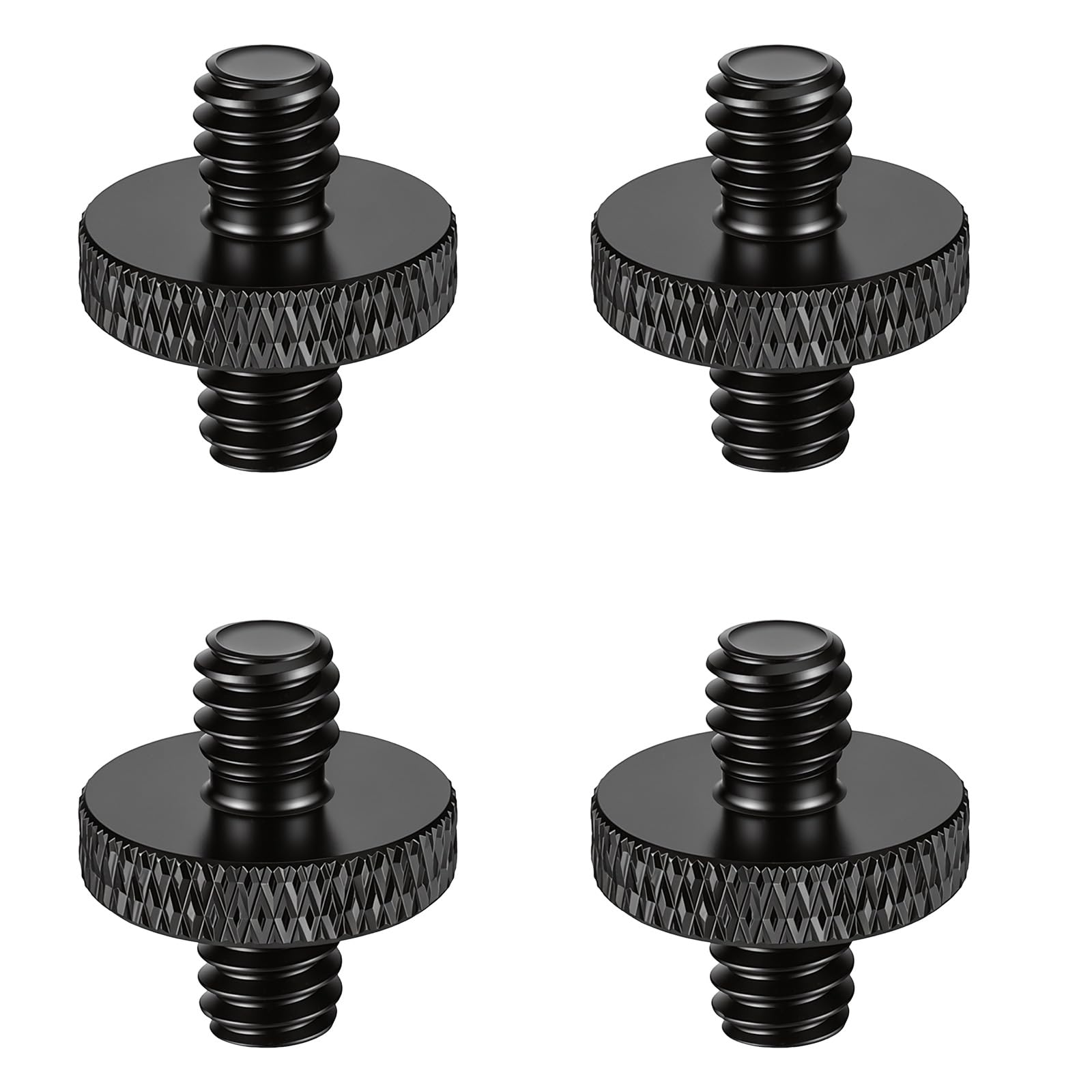 Ajcotahm 4 Pack 1/4" Male to 1/4" Male Threaded Tripod Screw, Double Head Standard Mounting Threaded Adapter Converter for Camera Cage Light Stand Monopo Shoulder Rig Stud Mounting Accessories