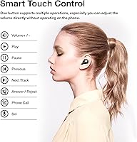 Vista 3 de Auriculares Hikapa X9 inalámbricos Bluetooth 5.3, auriculares impermeables estéreo con control táctil en el oído, con micrófono, auriculares