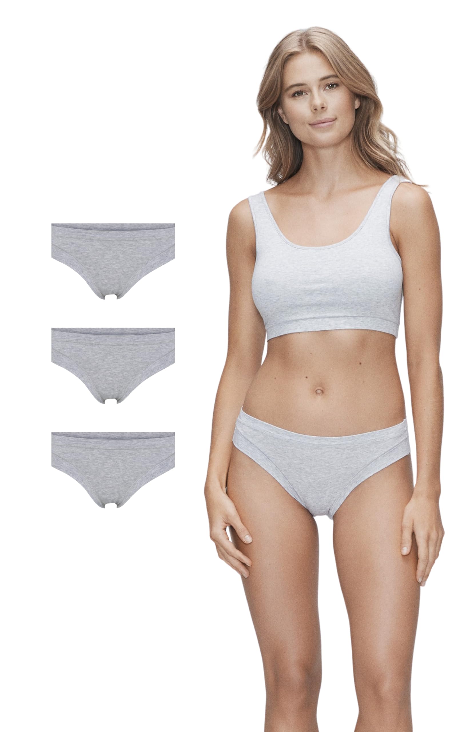JBS of Denmark Damen Tai-Slips Bambus Unterwäsche Grau 3er Pack