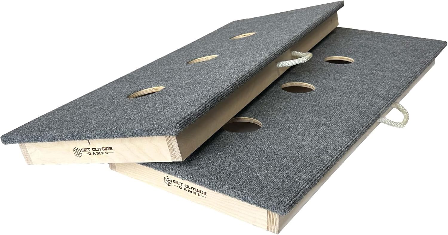 Premium 3 Hole Washer Toss Washers Game Boards (Green Carpet, 18x46 XL Size Boards+Washers)