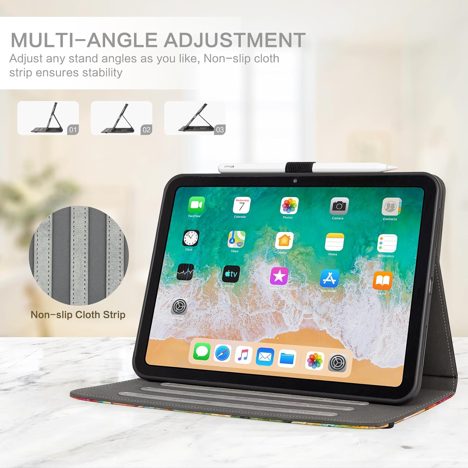 Lokigo Protective Case for iPad (A16) 11th Generation 11 Inch (2025), iPad 10th Generation Case, 10.9 Inch (2022) - Shockproof iPad 10th Gen Cover with Pencil Holder, Elephant