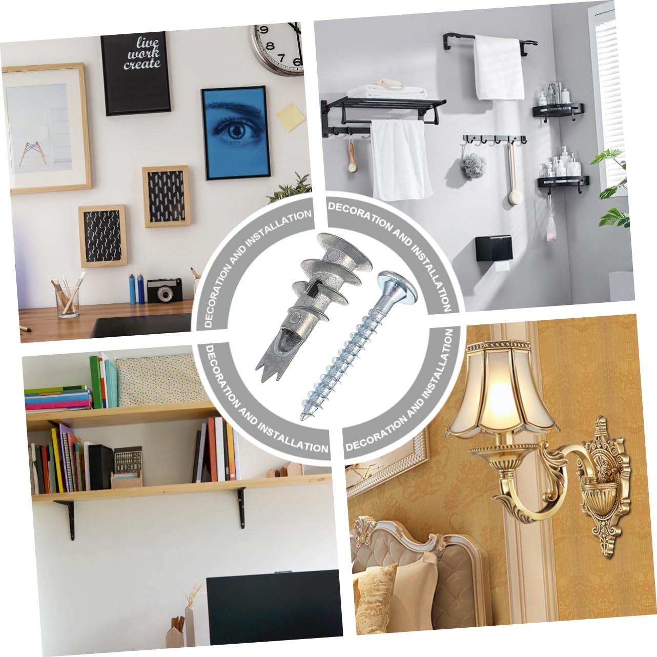 Zerodeko 200piezas Tacos Tornillos Autotaladrantes De Fijación Anclajes De Pared Para Placas De Yeso Resistentes y Fáciles De Instalar