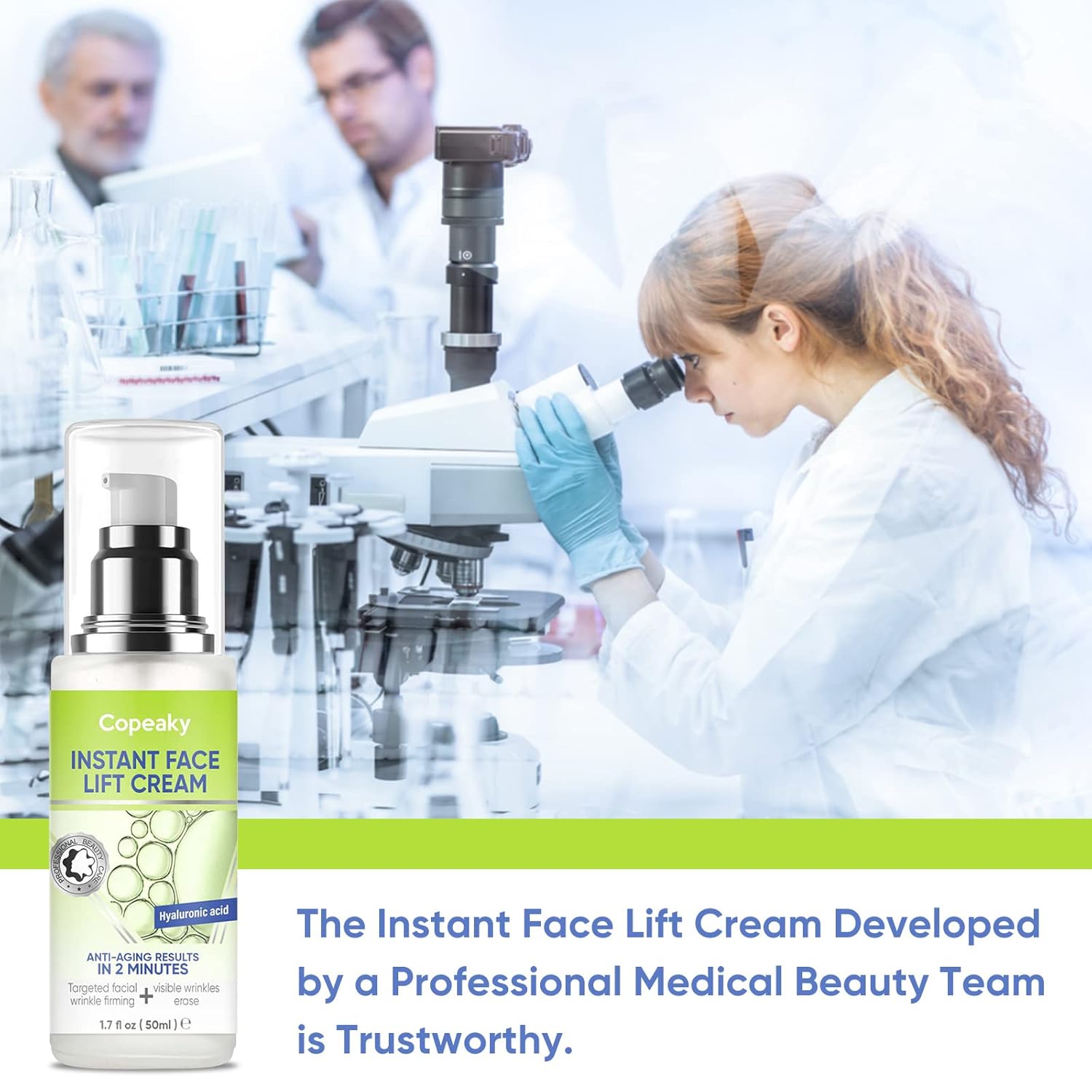 Instant Face Lift Cream, Lightweight, Non-Greasy Formula for Immediate Tightening, Intense Hydration to Visibly Smooth Wrinkles & Firm Skin for Face and Neck, 50ml - Image 7