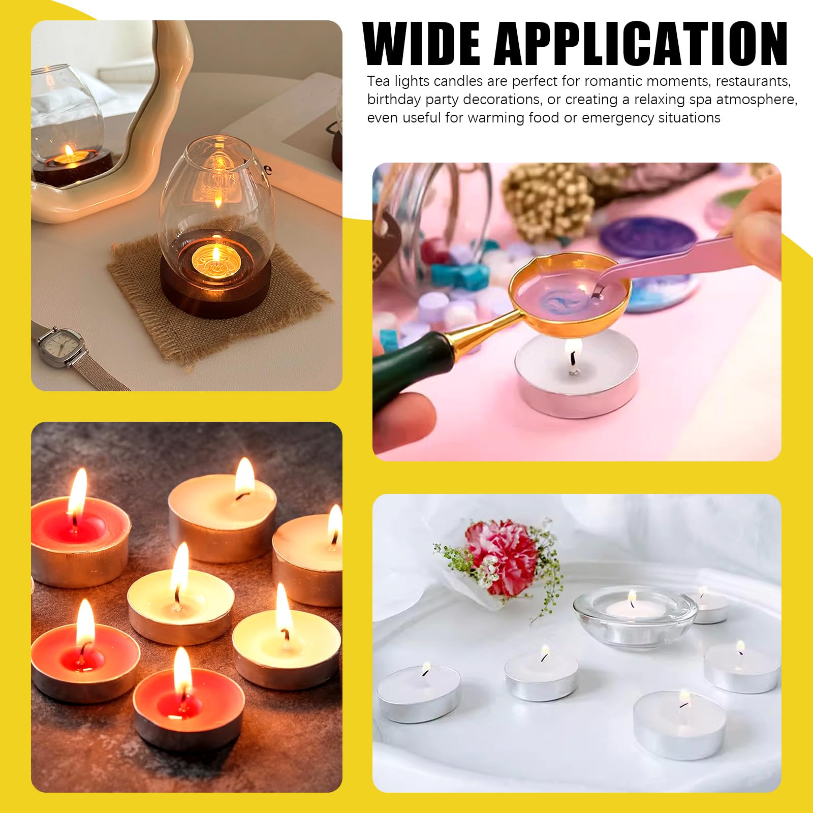 70 lumini in alluminio a lunga combustione, candele non profumate, mini candele tealight per cene romantiche, matrimoni, feste