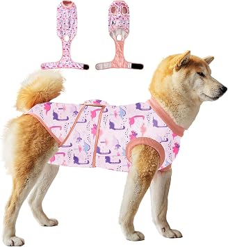 Dog Surgery Recovery Suit Female Spay Male Neuter,Breathable Dog Recovery Suit for Dogs After Surgery for Medium Large Dogs Pink, Medium