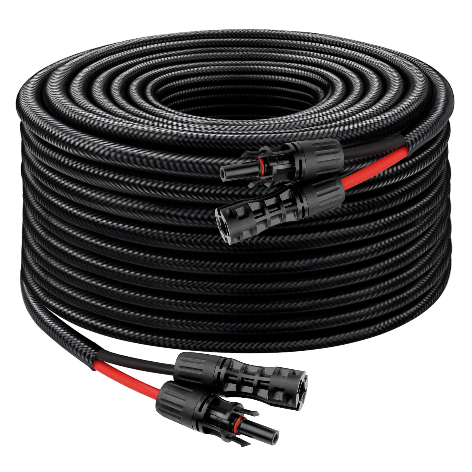 XRDS -RF Solar Cable 40FT, 8AWG Solar Extension Cable with Male &amp; Female Solar Connectors, Flame-Retardant Protective Sleeving Solar Panel Cable, Weatherproof PV Wire for Solar Panel Connection