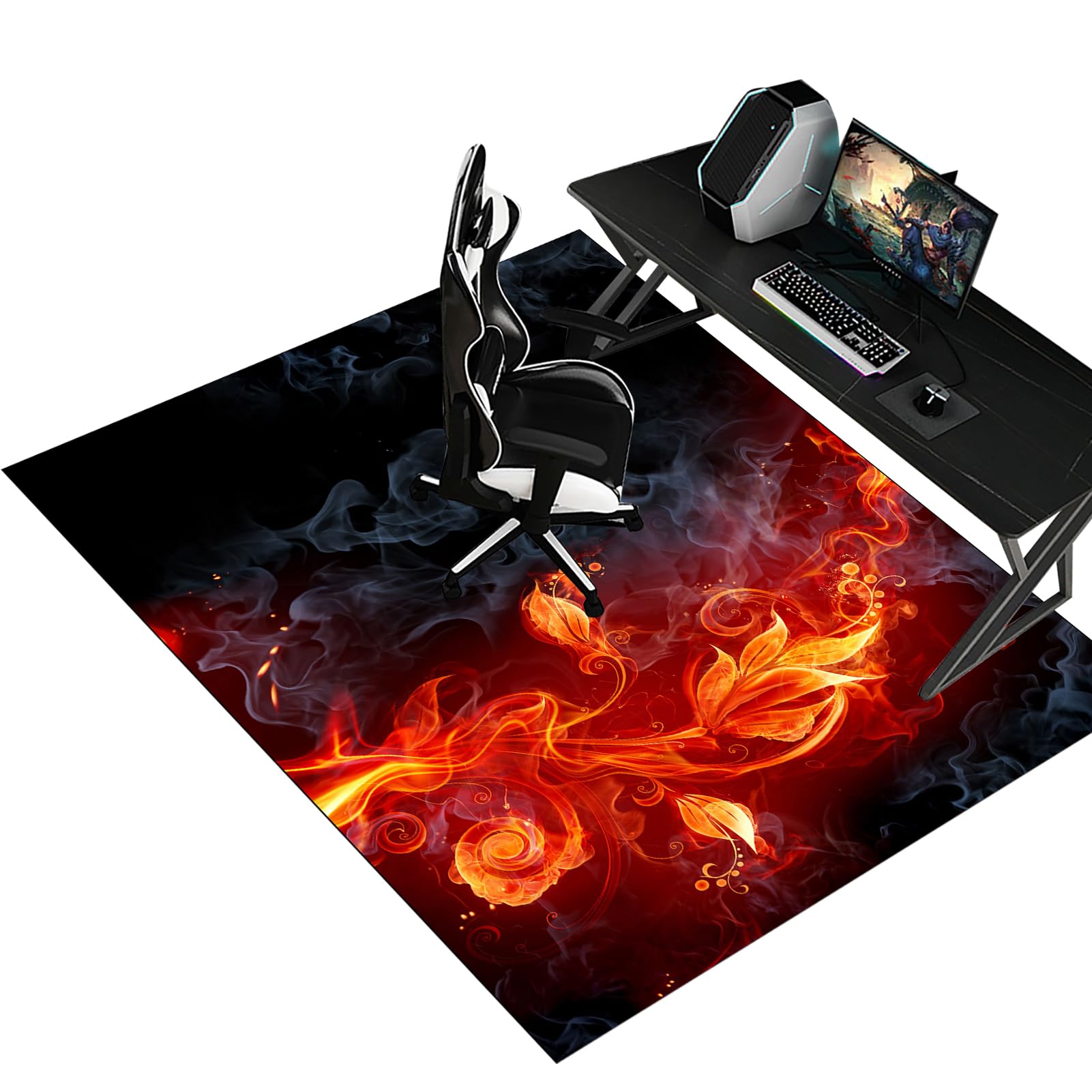 Schreibtischstuhl Unterlage - Bodenschutzmatte Bürostuhlunterlage Gaming Teppich- Bürostuhl Matte - Bodenschutz Bürostuhl Teppichschoner für Parkett Laminat Hartböden Teppichboden 100 x 120 cm