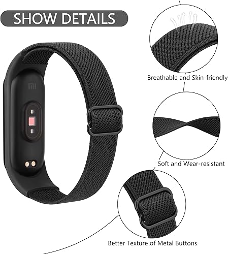 Miniatura 2 de Wanme Bandas para Amazfit Band 5 correas de repuesto para mujeres y hombres paquete de 2 correas deportivas elásticas suaves compatibles con Amazfit