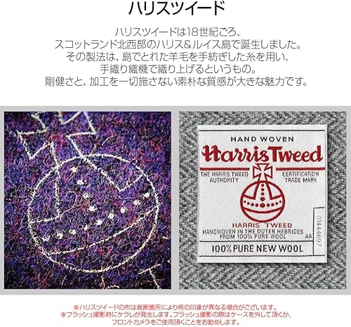 Miniatura 6 de Design Funda para iPhone XR Funda con tapa de cuero genuino Harris Tweed Diary White X Black iPhone Cover Wireless Charging Compatible Producto de