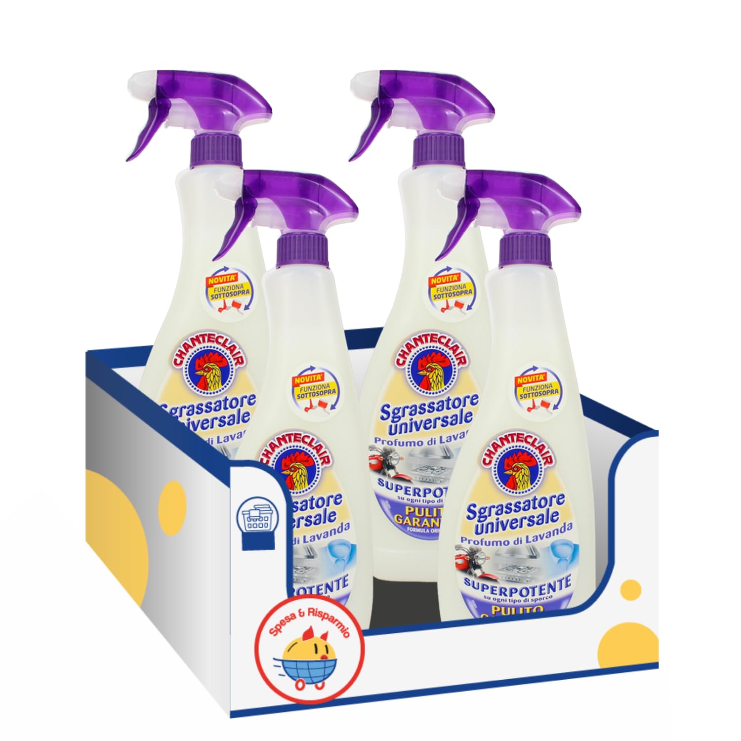 Sgrassatore al Profumo di Lavanda – 600 ml – Pulizia Potente e Rilassante – Variazioni 4/8/12 Pezzi (12 PEZZI)
