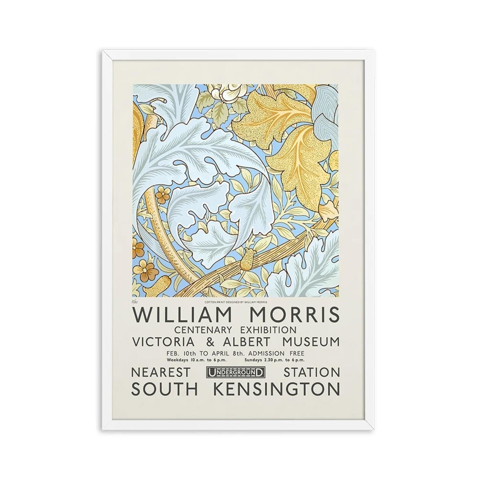 FOKTMS Stampa su tela di William Morris The Victoria and Albert Museum Exhibition Poster London Underground Art Painting Wall Decor 60 x 80 cm x3 senza cornice