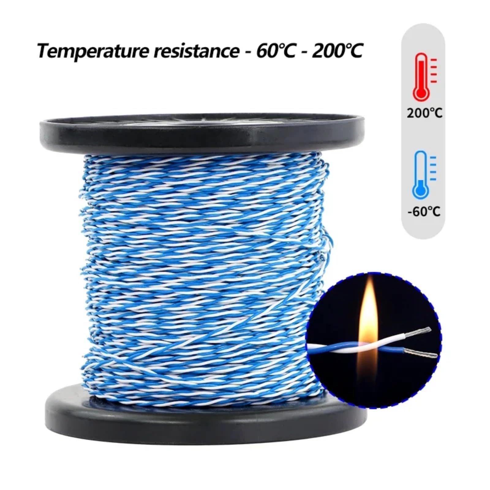 2 Cavi a coppia trenzata 26/25/24/22/20/18/17/15/13AWG AFS200(Yellow-green; 5 meters; 26AWG (0.12mm2))