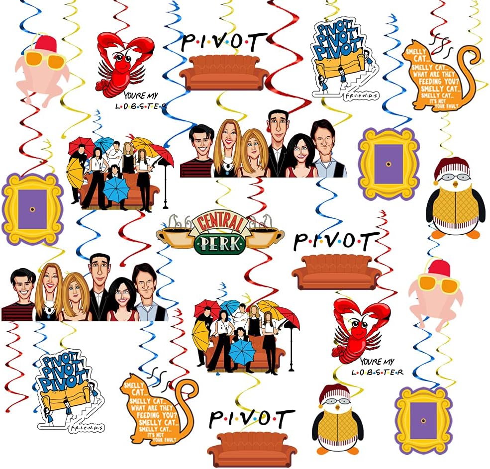 Friends TV Show Hanging Swirls Party Decoration Supplies - Friends Theme Fans Birthday Decorations