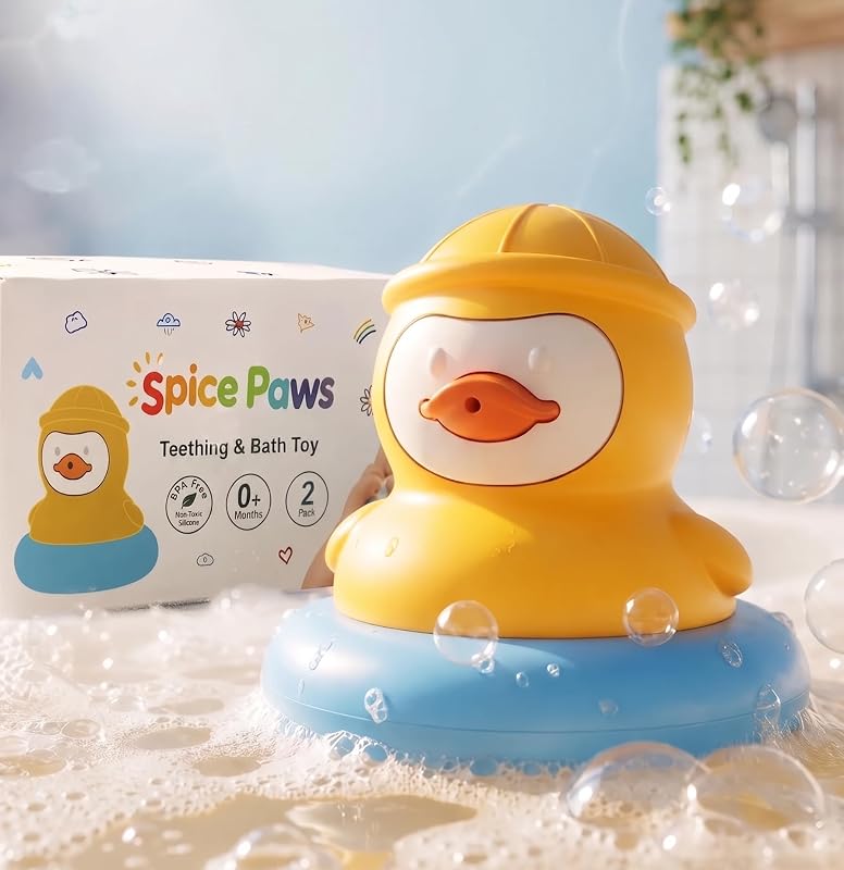 Paquete de 2 juguetes para la dentición del bebé, mordedores y juguetes de baño de silicona desmontables, juguetes sensoriales de agua flotante para bebés de más de 3 meses, juguetes masticables sin BPA de grado alimenticio para bañera y pileta, regalo ideal para bebés