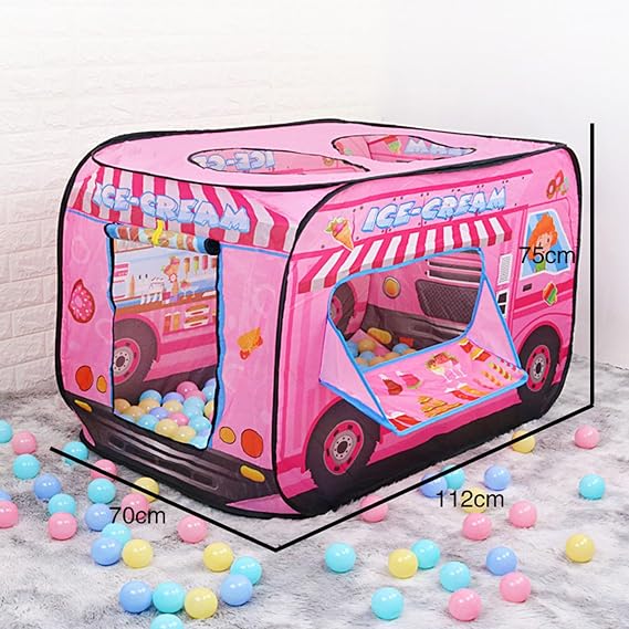 Ice Cream Truck Foldable Tent,Children's Play Tents,Children House Indoor Outdoor Play Toy Gift for Kids Toddlers,Portable Pop Up Play Teepee with Carry Bag