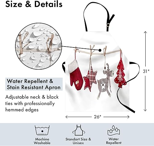 Vista 55 de Ambesonne Delantales multicolor Rubí pálido.