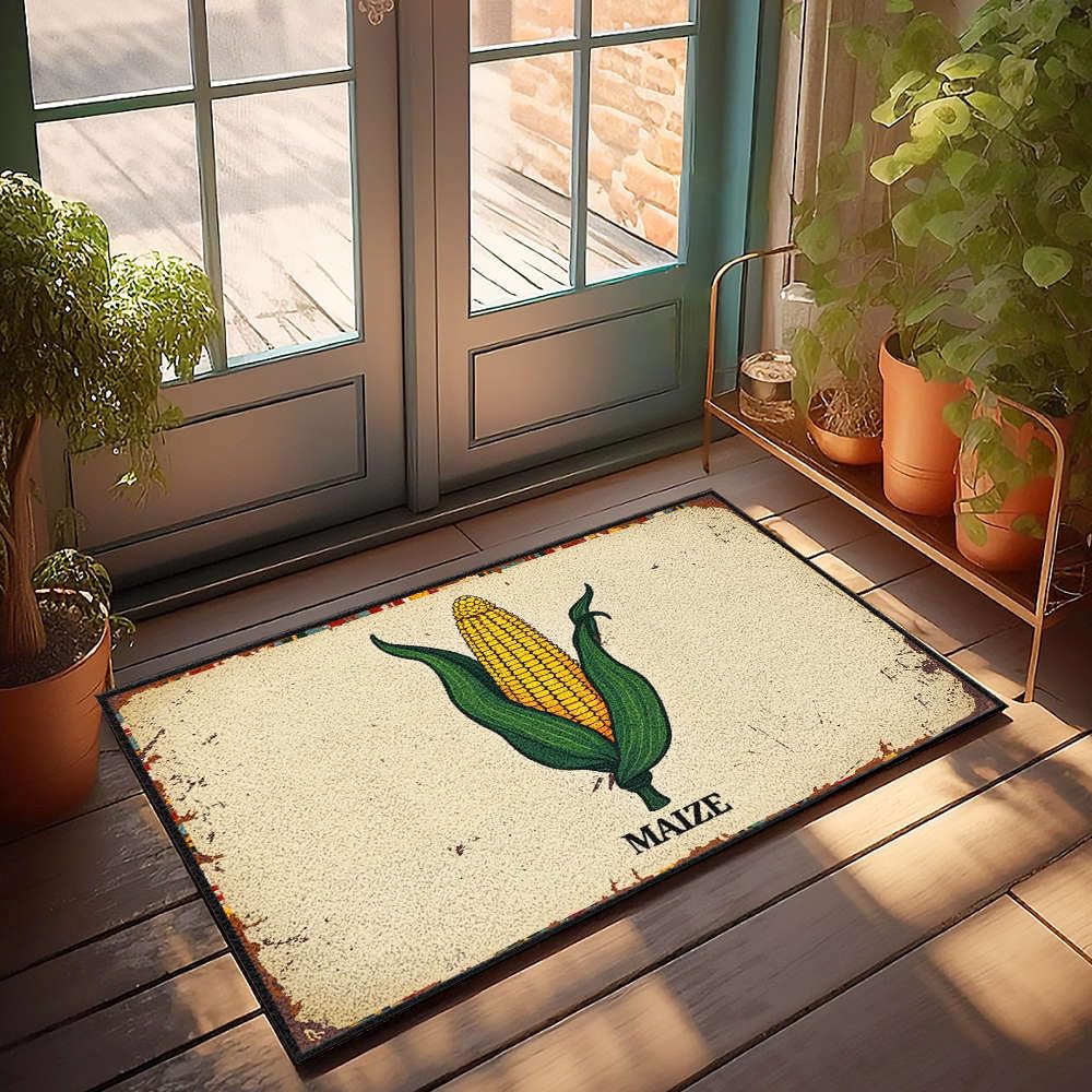 Paillasson extérieur automne maïs de 65 x 90 cm idéal pour décorer l'entrée d'un man cave