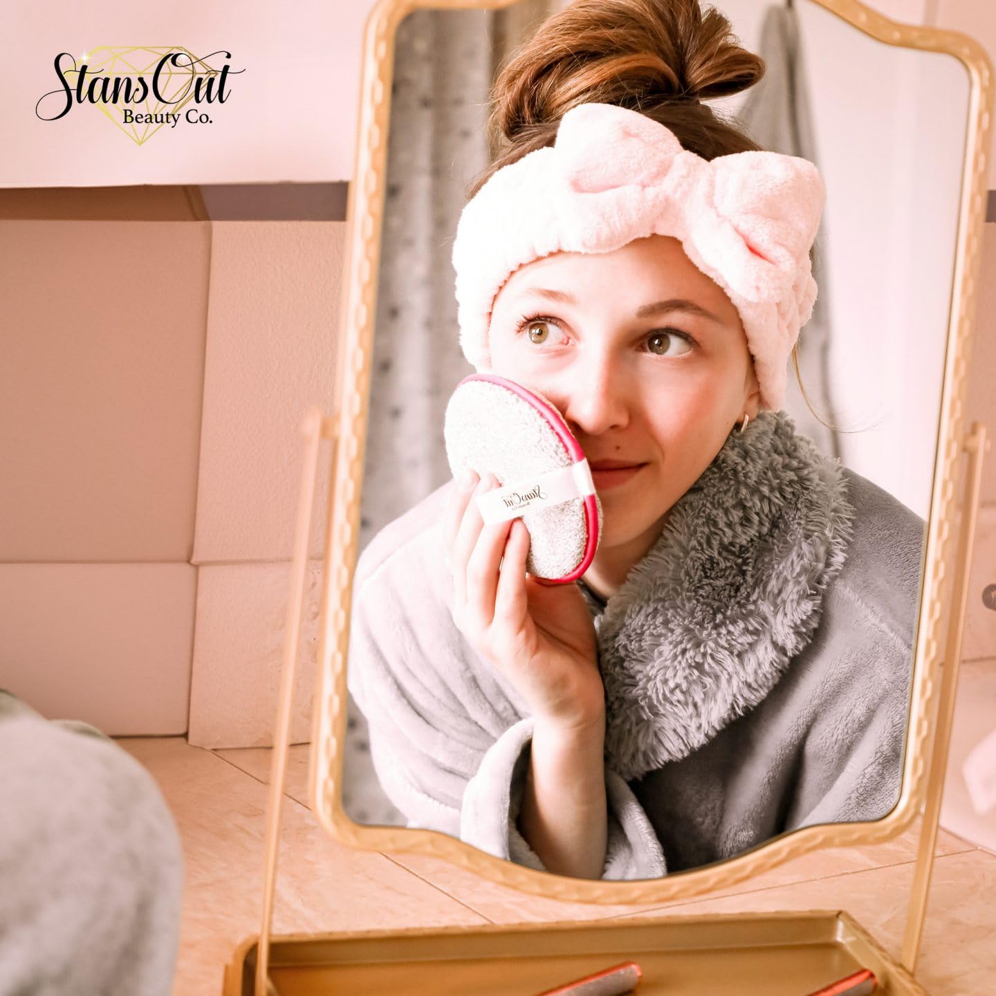 StansOut Beauty Makeup Removing Rounds - Reusable Face Pads, Microfiber Cloth - Washable Makeup Remover Pads - Facial Cleansing Cloths - Gentle & Effective - Travel-Friendly - 3 Pack