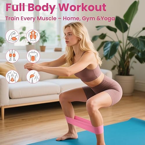 Miniatura 5 de Bandas de resistencia para tabla de pilates, bandas de bucle de ejercicio para Pilates Reformer, juego de bandas elásticas de pilates para mujer