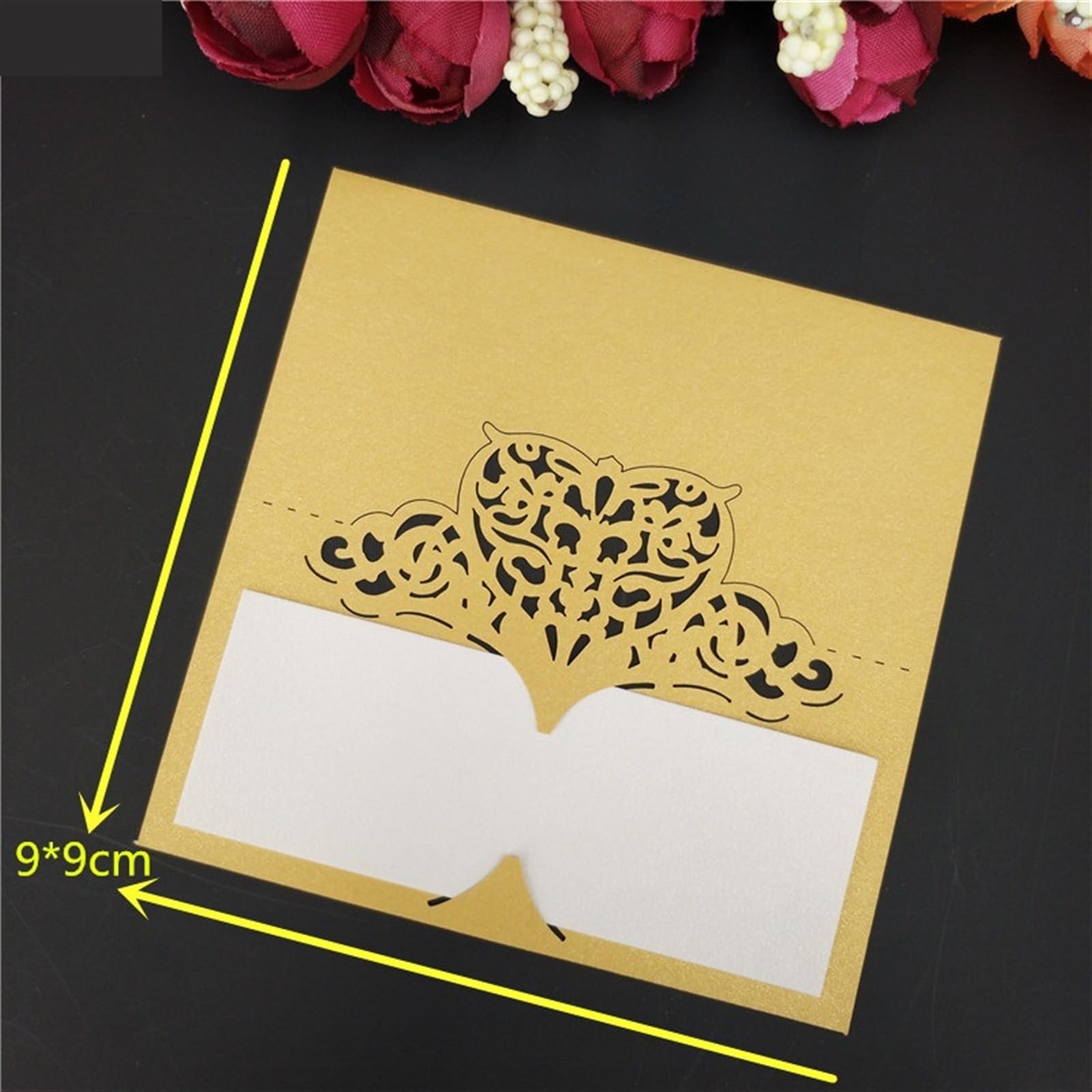 Hochzeitseinladungen 10/50/100 Stücke Hochzeit Tischkarte Papier Laser Geschnitten Herzform Tisch Namenskarte Party Dekoration Bevorzugung Sitzkarte Für Verlobung Party(Pink,100pcs)