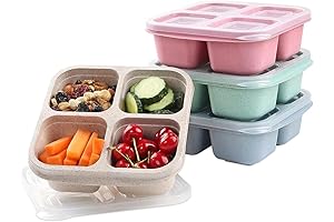 Divided GoBe Snack Box Lunch Containers for Kids and Adults(4 Pack)