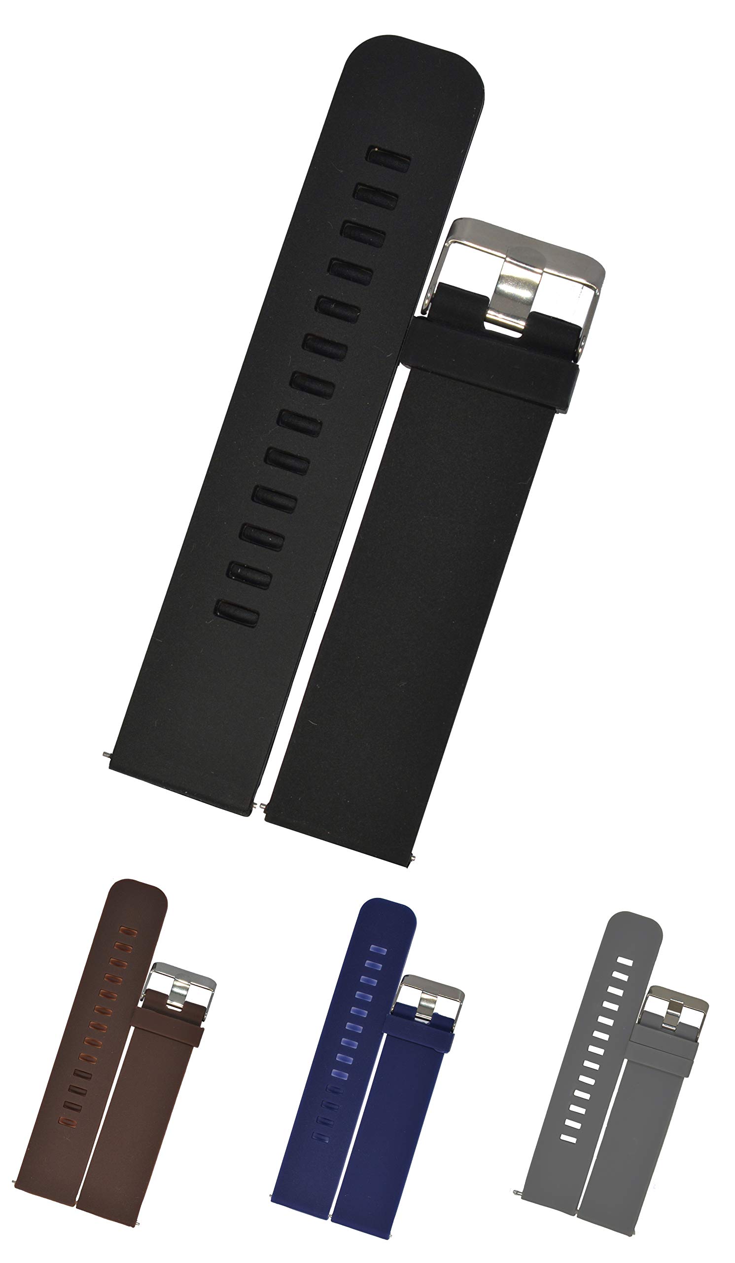 SURU Unisex Quick Release Silicone Watch Straps (Black, Brown, Blue & Grey, 18mm, 20mm, 22mm & 24mm) (B0918N1HWB) Amazon Price History, Amazon Price Tracker