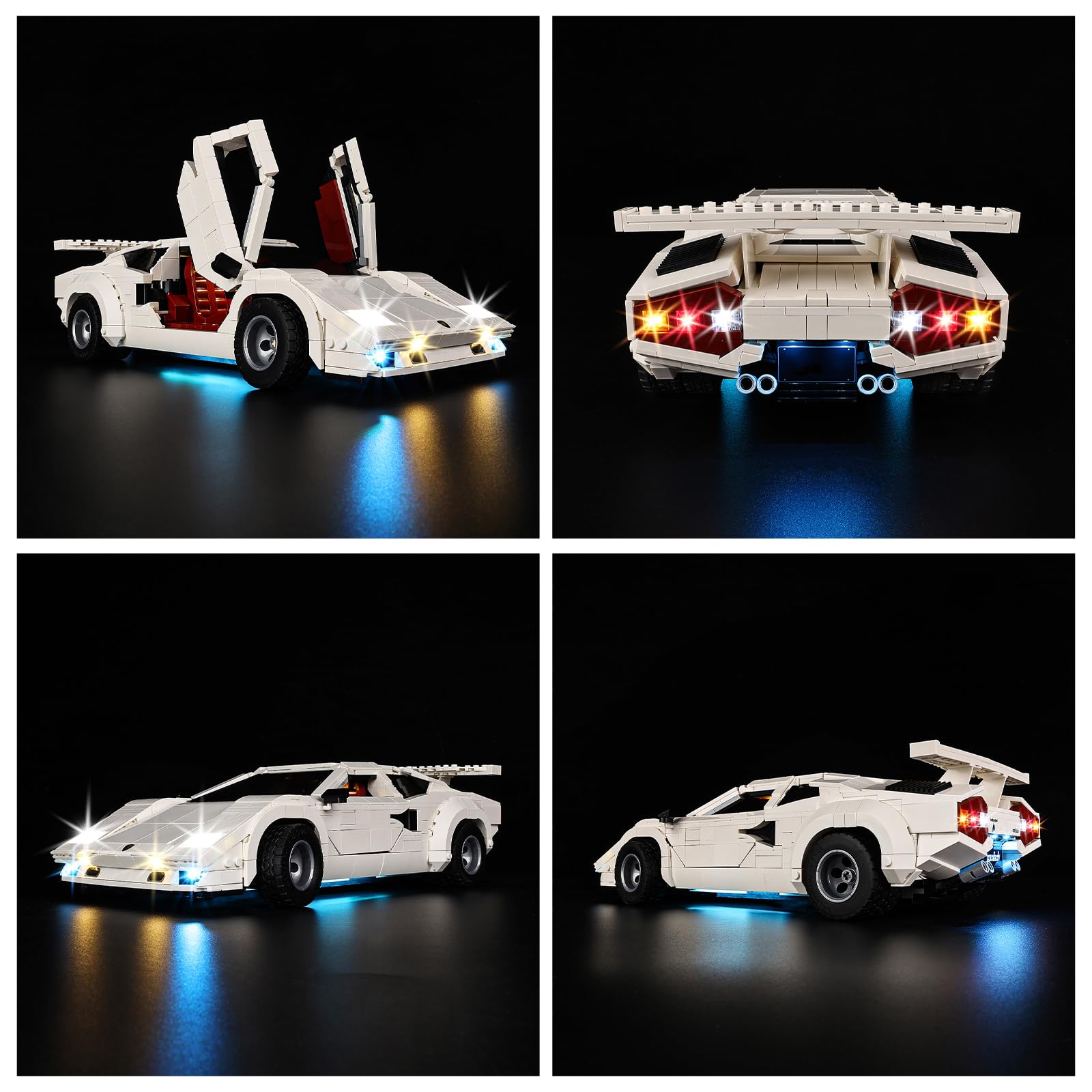 Kyglaring LED Lighting Kit, Compatible with leg0 10337 Lamborghini Countach 5000 Quattrovalvole Model,leg0 Sets Not Included!(RC Version)