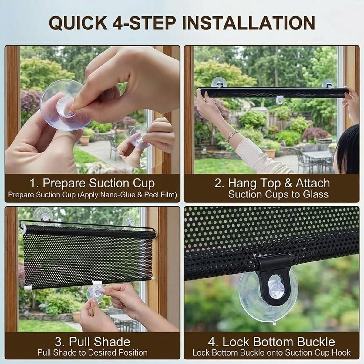 Tende Oscurante Con Ventose Tendina Oscuranti A Rullo Finestra Retrattili | Termiche Isolanti Portatile Protezione UV Protezione Solare Privacy Interni Auto Casa Ufficio Camera Da Letto Bagno