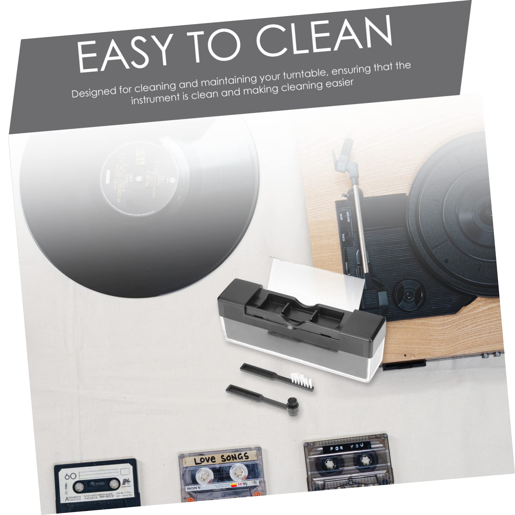 Gadpiparty 4ensembles Brosse De Nettoyage Anti-Statique pour Disques Vinyles Kit De Nettoyage Pratique pour Platines Et Disques Brosse Légère Et pour Entretien Optimal