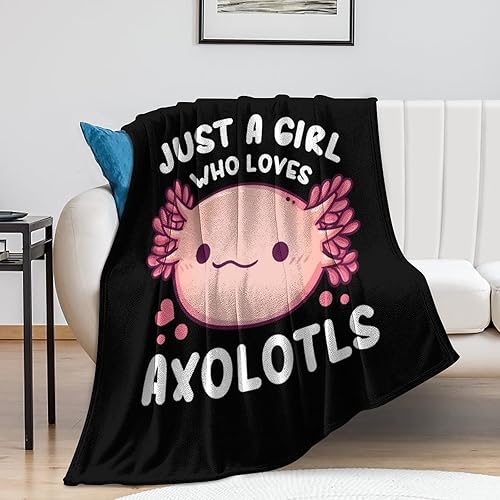 Miniatura 8 de Manta de ajolotl, bonita manta de franela para niñas, regalo de 80 x 60 pulgadas
