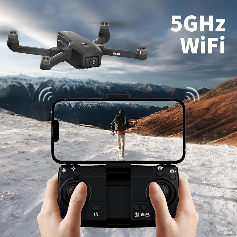 karuisrc K610 GPS Drón 4K Dupla Kamerával, SD Kártya, 5G WiFi, Követés Funkcióval - Összecsukható, Könnyű Kezdő Drón Felnőtteknek