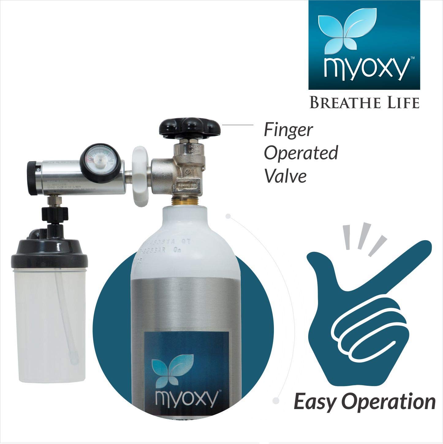 Myoxy light weightable oxygen cylinders for home patients with regulator and trolley (1500 liters). Myoxy light weightable oxygen cylinders for home patients with regulator and trolley (1500 liters).