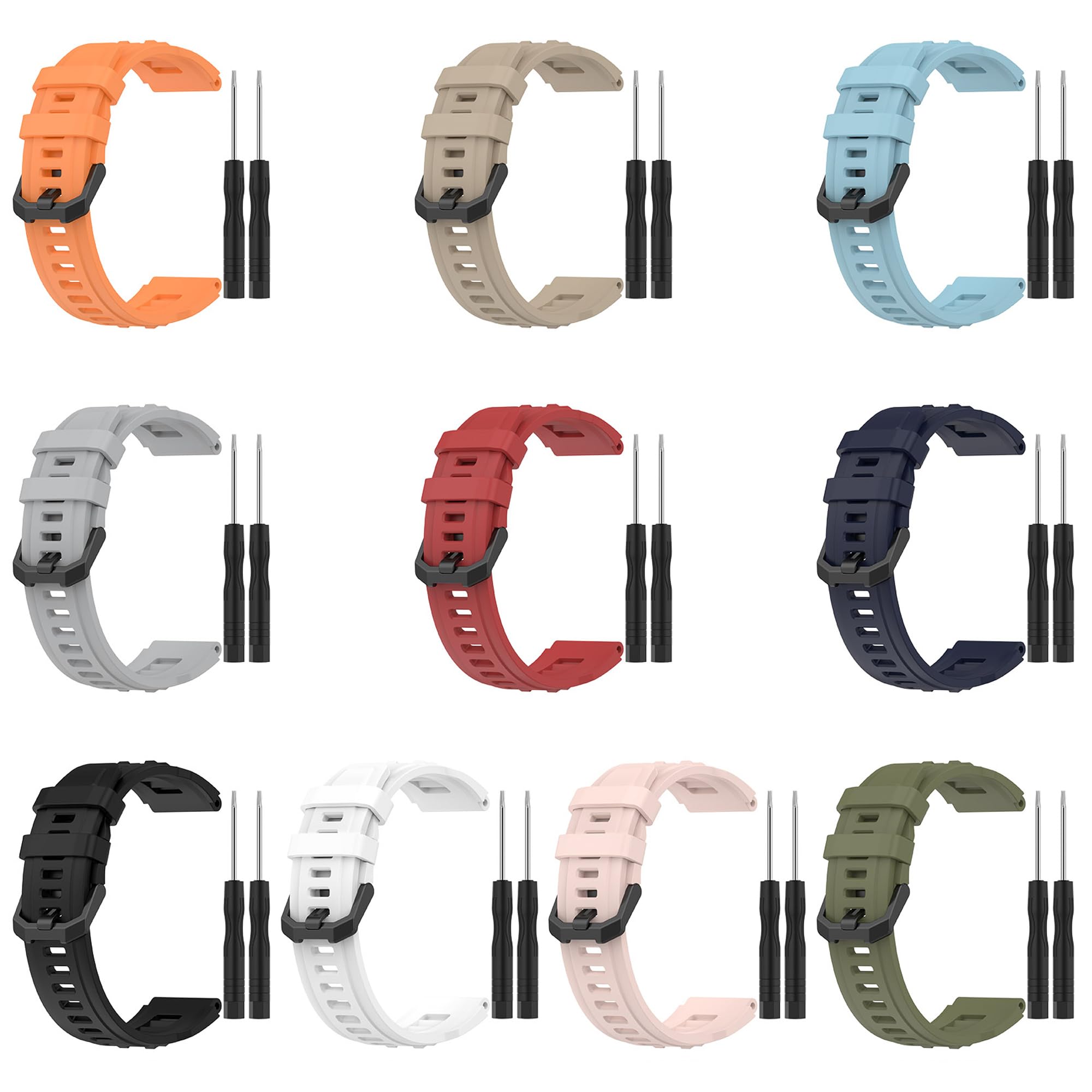 Bracelet de rechange en silicone souple pour Amazfit T-Rex Ultra Smartwatch Amazfit T-Rex Ultra (sans tracker, bracelets de rechange uniquement)