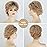 TISHINING Short Ombre Blonde Curly Wig with Bangs Fluffy Layered Blonde Pixie Cut Wigs for White Women Natural Wavy Synthetic Hair Replacement Wig