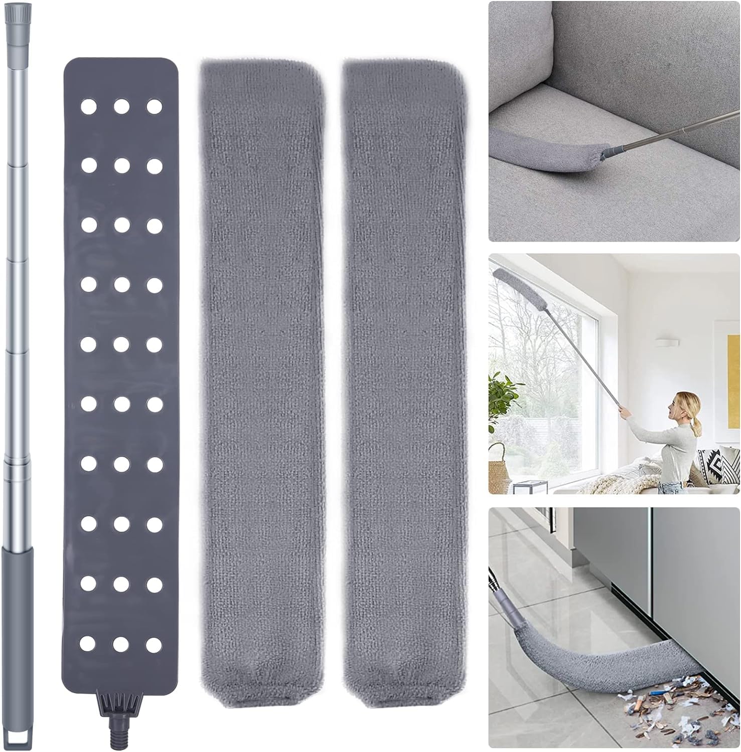 TCCO ENTERPRISE Dust Brush Under Appliance Microfiber Duster with Extension Pole (20 to 54 inches) Bendable, Washable, Extendable Gap Dusters for Sofa Bed Furniture Bottom - Wet or Dry (B0C5N793DV) Amazon Price History, Amazon Price Tracker