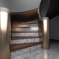 Vista 6 de Papel de contacto para encimera de terrazo gris de 400 x 15.8 pulgadas, impermeable, autoadhesivo, granito, mármol, papel tapiz de vinilo