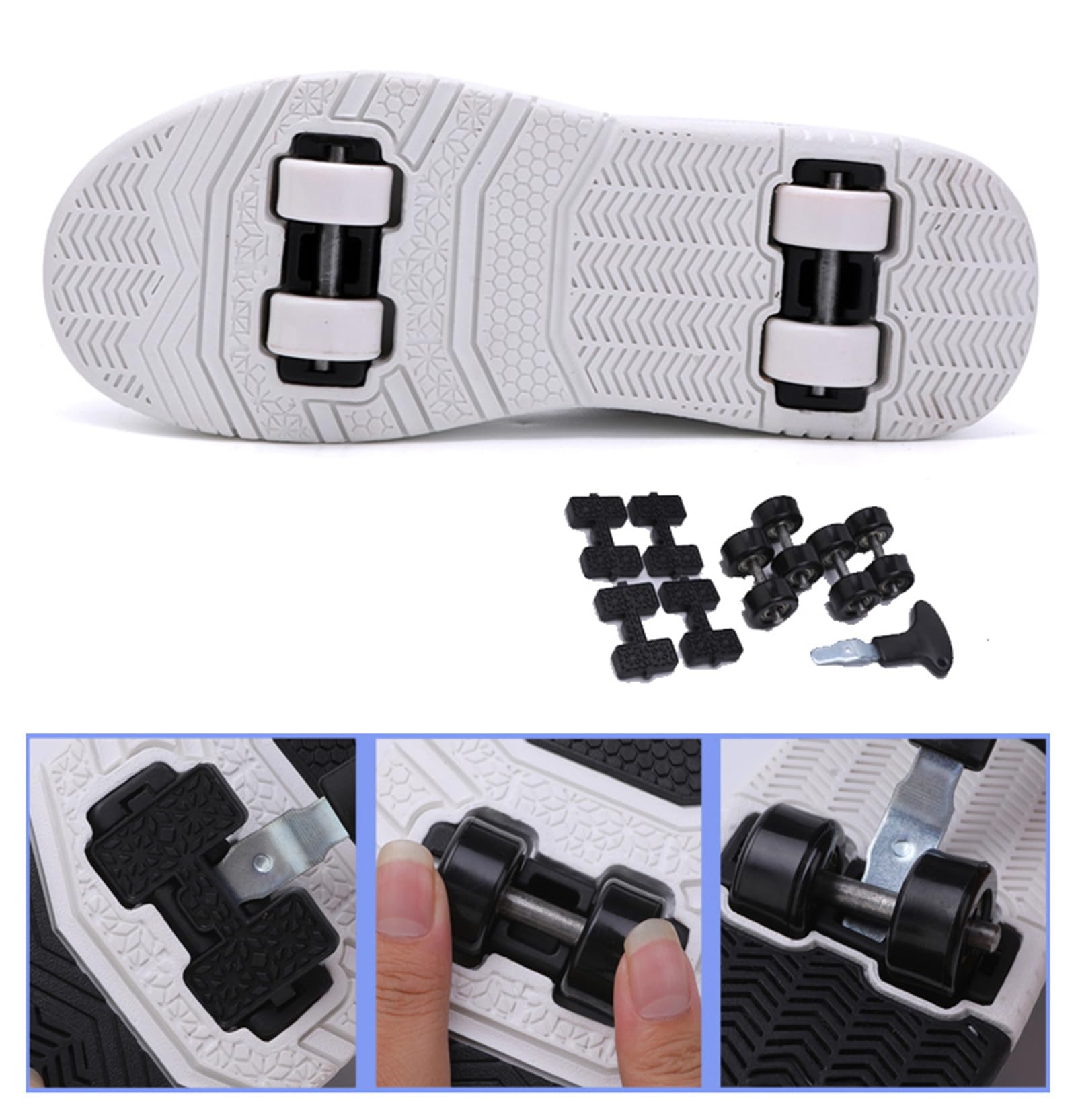 Mateju Scarpe con Rotelle Bambino Bambina Sportive Scarpe da Skateboard, Rotelle a Scomparsa Skateboard Sneakers Scarpe da Ginnastica da Pattini per Ragazzo e Ragazza 29-40 EU