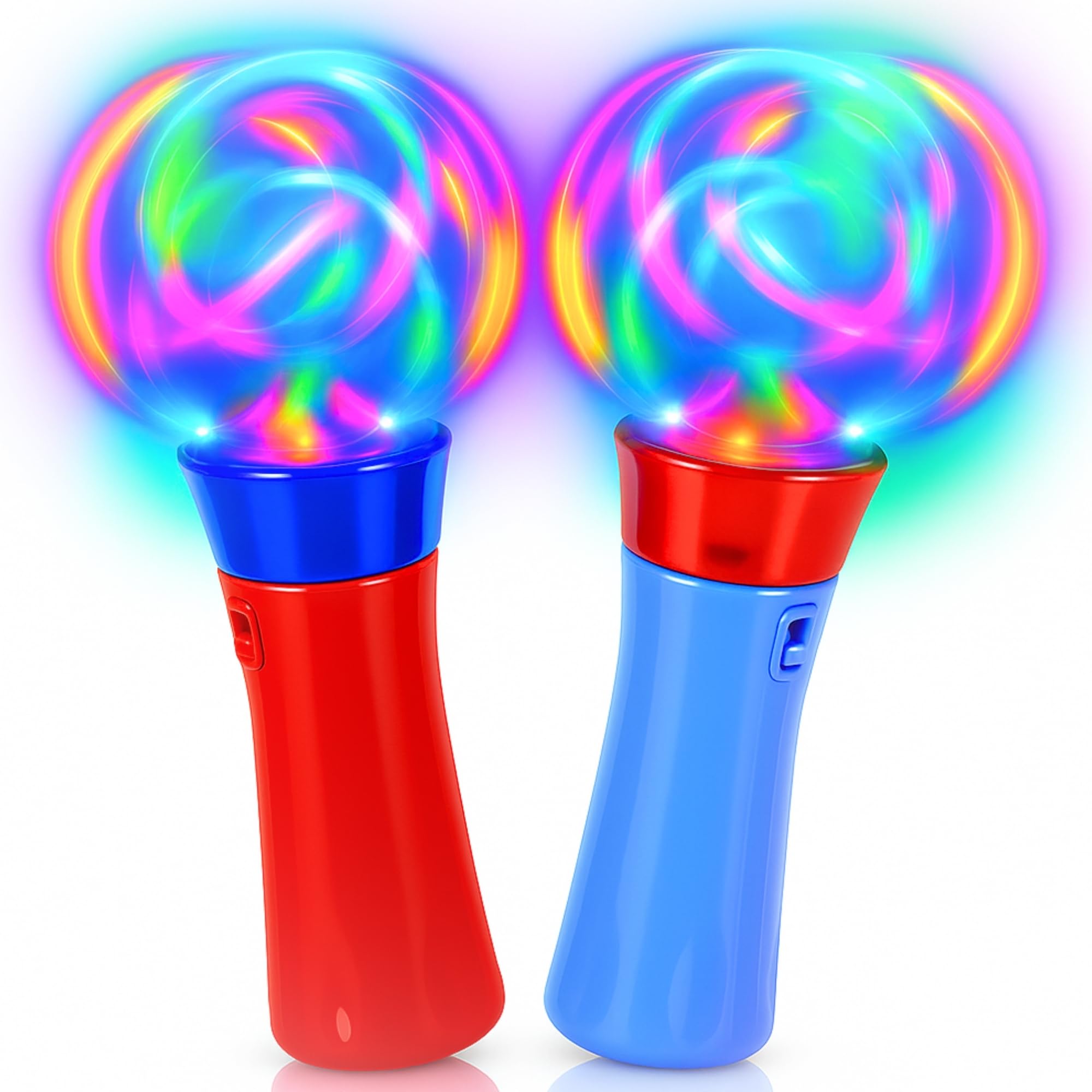 ArtCreativity Light Up Wand for Kids, Set of 2 LED Light Up Toys with Flashing Lights, Fun Light Spinning Toys, Sensory Toy for Kids with Autism