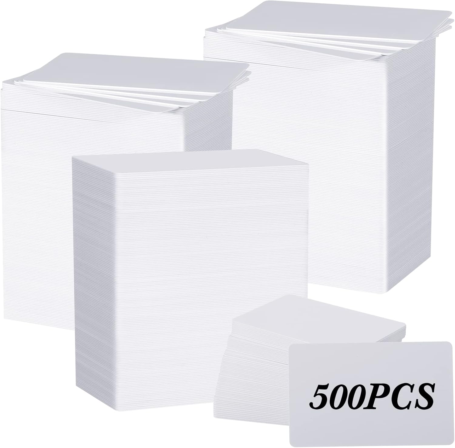 Yexiya 500 Pcs Blank PVC Cards White Quality Plastic ID Badge Printers Cr80 30 Mil Business Cards Fit Most Photo ID Badge Printers
