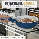 Umite Chef Pots and Pans Set Non Stick, 21 pcs Ceramic Cookware Set with Detachable Handles, Healthy Induction Cookware Oven Safe RV Kitchen Cooking Set with Utensils, PFAS PFOA & PTFE Free, Navy